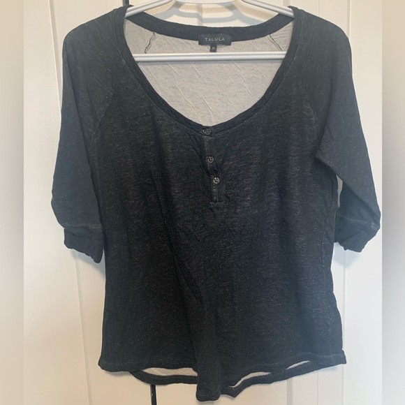 Aritzia Talula dark grey half sleeve top medium - Picture 1 of 3
